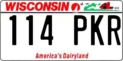 WI license plate 114PKR