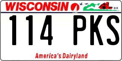 WI license plate 114PKS