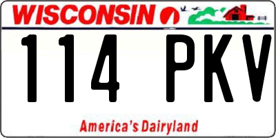 WI license plate 114PKV