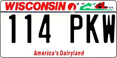 WI license plate 114PKW