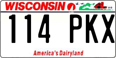 WI license plate 114PKX