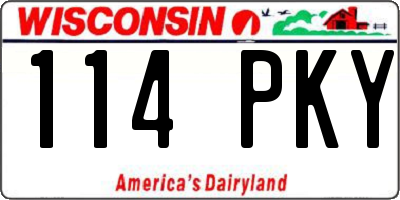 WI license plate 114PKY