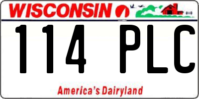 WI license plate 114PLC