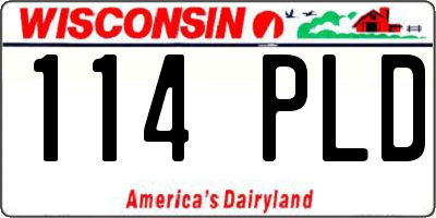 WI license plate 114PLD