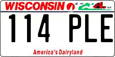 WI license plate 114PLE