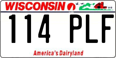WI license plate 114PLF