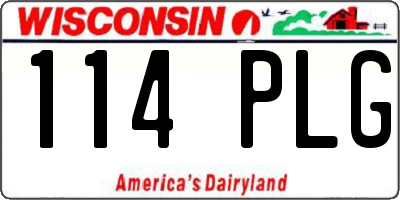 WI license plate 114PLG