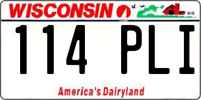 WI license plate 114PLI