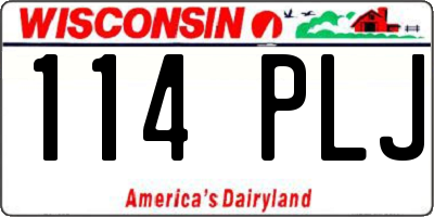 WI license plate 114PLJ