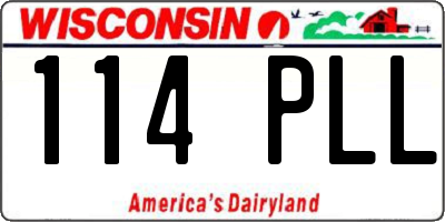 WI license plate 114PLL