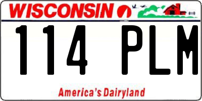 WI license plate 114PLM