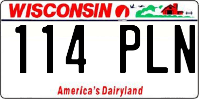 WI license plate 114PLN