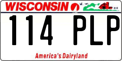 WI license plate 114PLP