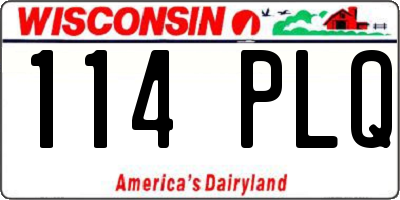 WI license plate 114PLQ