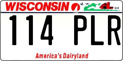 WI license plate 114PLR