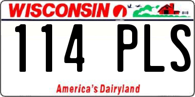WI license plate 114PLS