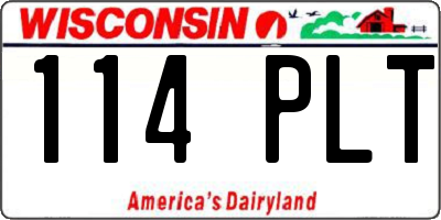 WI license plate 114PLT