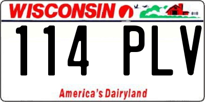 WI license plate 114PLV