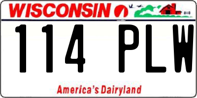 WI license plate 114PLW