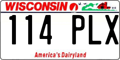 WI license plate 114PLX