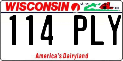WI license plate 114PLY