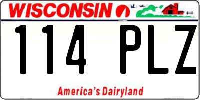 WI license plate 114PLZ