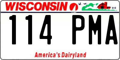 WI license plate 114PMA