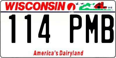WI license plate 114PMB