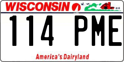 WI license plate 114PME
