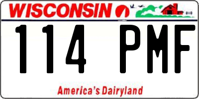 WI license plate 114PMF