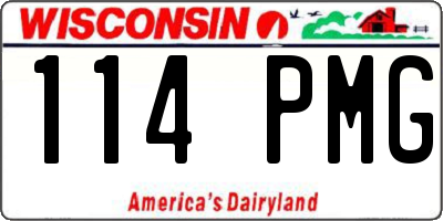 WI license plate 114PMG