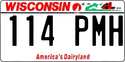 WI license plate 114PMH