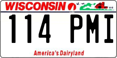 WI license plate 114PMI
