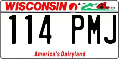WI license plate 114PMJ