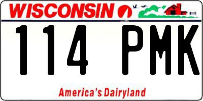WI license plate 114PMK