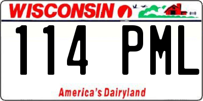 WI license plate 114PML