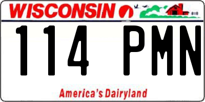 WI license plate 114PMN