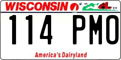 WI license plate 114PMO