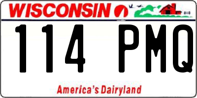 WI license plate 114PMQ