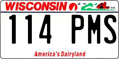 WI license plate 114PMS