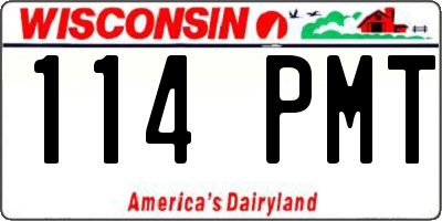 WI license plate 114PMT