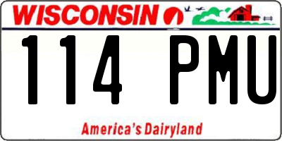 WI license plate 114PMU
