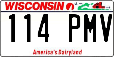 WI license plate 114PMV