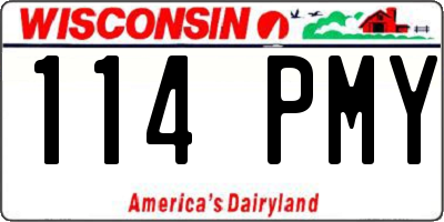 WI license plate 114PMY