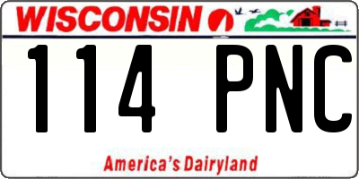 WI license plate 114PNC
