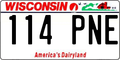 WI license plate 114PNE