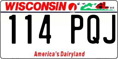 WI license plate 114PQJ