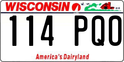 WI license plate 114PQO
