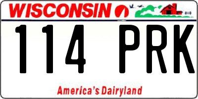 WI license plate 114PRK