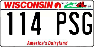 WI license plate 114PSG